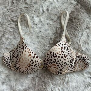 Victoria's Secret | Lined Demi | Brown & White Leopard Print | Sz. 34A